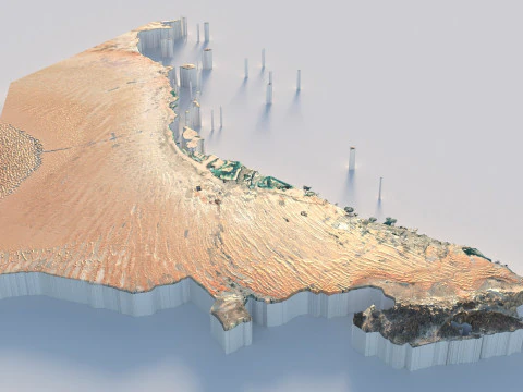 UAE terrain map 3D Model