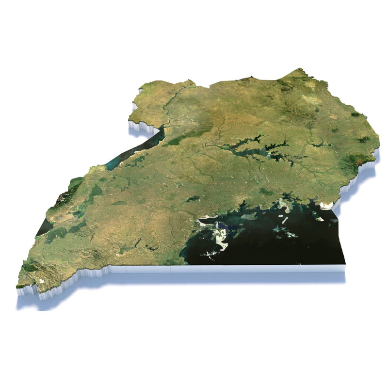 Uganda terrain map 3D Model .c4d .max .obj .3ds .fbx .stl .blend 