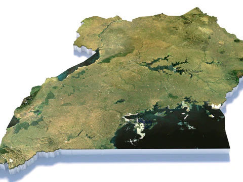Uganda terrain map 3D Model