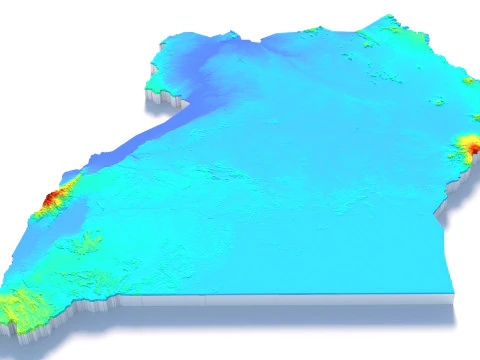 Uganda terrain map 3D Model