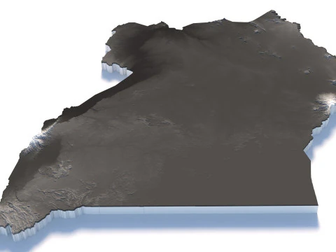 Uganda terrain map 3D Model
