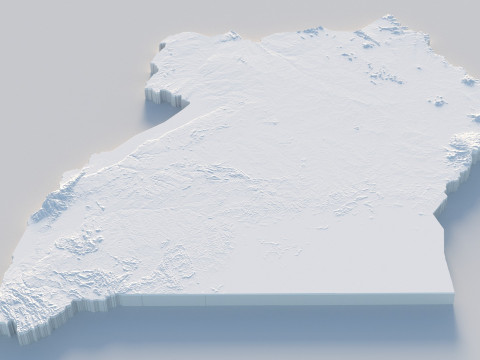 Uganda terrain map 3D Model