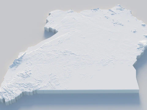 Uganda terrain map 3D Model