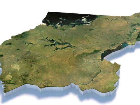 Uganda terrain map 3D Model