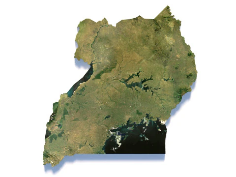 Uganda terrain map 3D Model