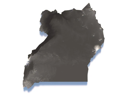 Uganda terrain map 3D Model