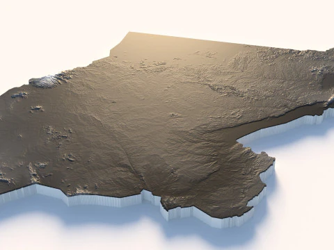 Uganda terrain map 3D Model