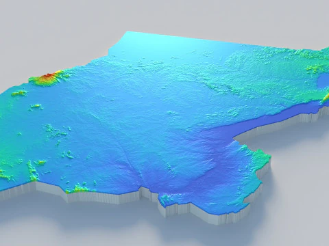 Uganda terrain map 3D Model