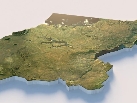 Uganda terrain map 3D Model