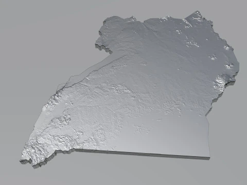 Uganda terrain map 3D Model