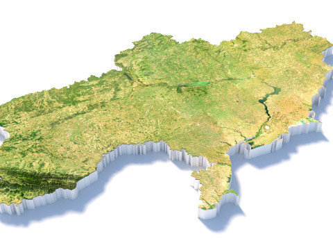 Ukraine terrain map Modelo 3D