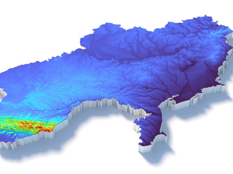 Ukraine terrain map Modelo 3D