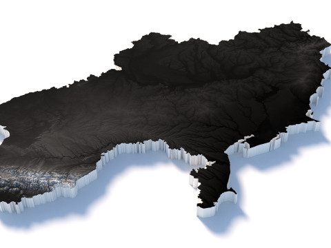 Ukraine terrain map Modelo 3D
