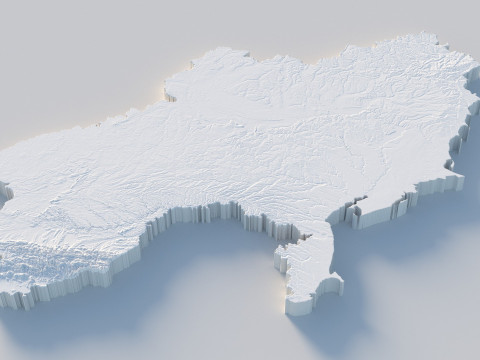 Ukraine terrain map Modelo 3D