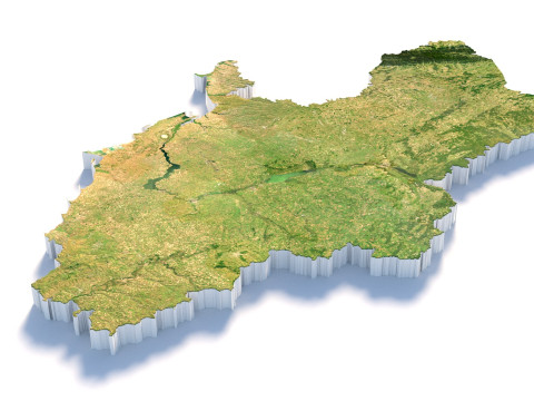 Ukraine terrain map Modelo 3D