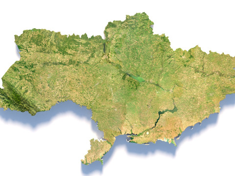Ukraine terrain map Modelo 3D