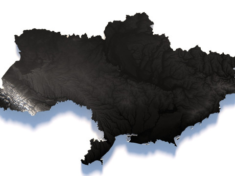 Ukraine terrain map Modelo 3D
