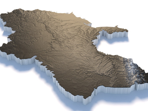 Ukraine terrain map Modelo 3D