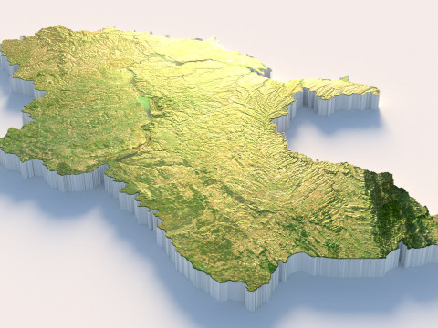 Ukraine terrain map Modelo 3D