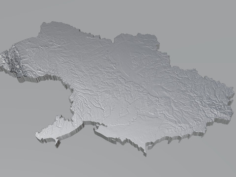 Ukraine terrain map Modelo 3D