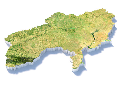 Ukraine terrain map Modelo 3D