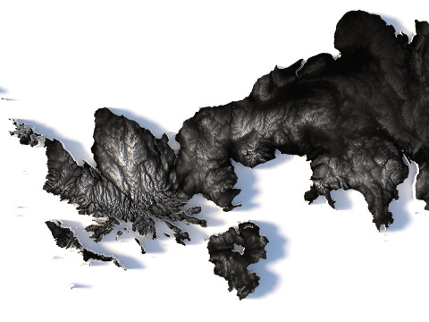 United Kingdom terrain map 3D-Modell