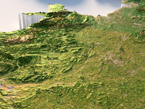 United Kingdom terrain map 3D-Modell