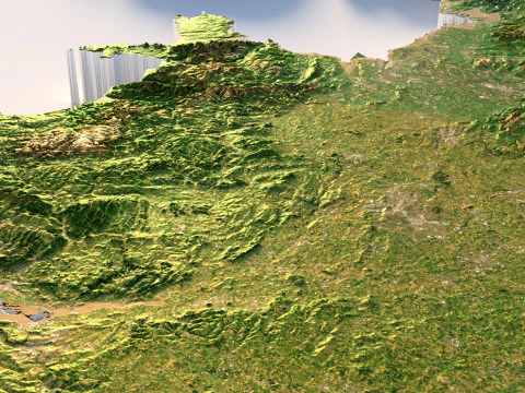 United Kingdom terrain map 3D Model