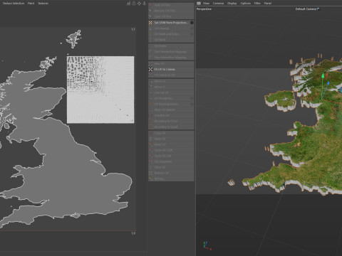 United Kingdom terrain map 3D-Modell