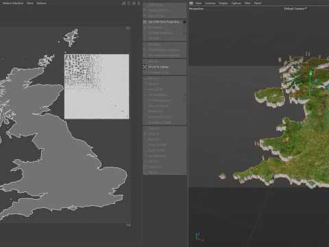 United Kingdom terrain map 3D Model