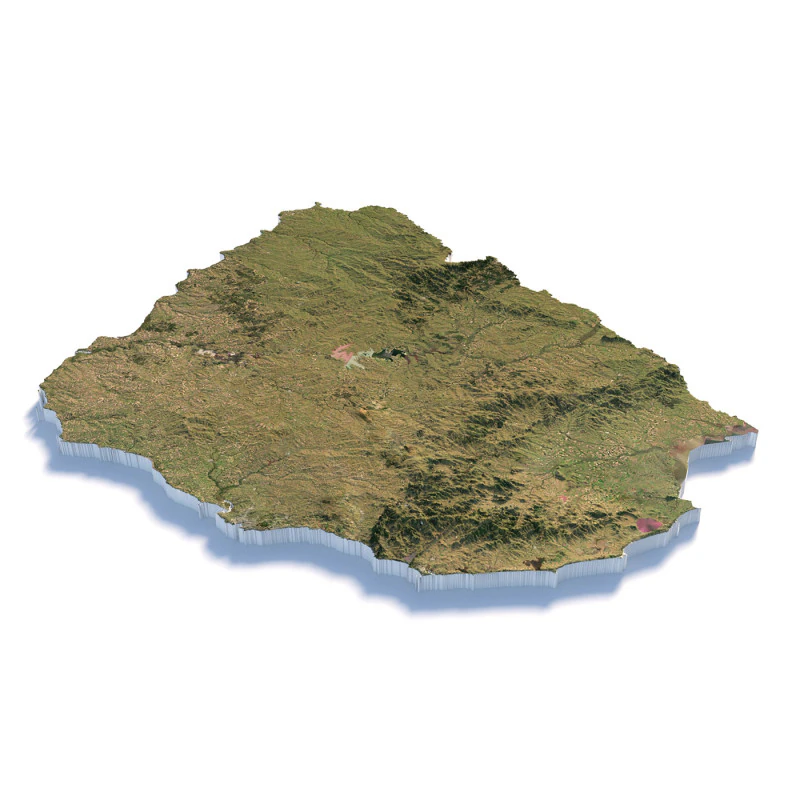 Uruguay terrain map 3D Model .c4d .max .obj .3ds .fbx .stl .blend 