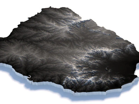 Uruguay terrain map 3D Model