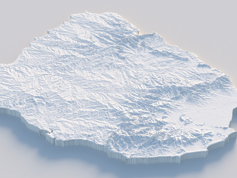 Uruguay terrain map Modèle 3D