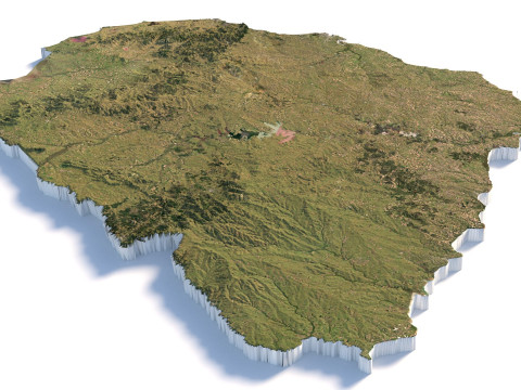 Uruguay terrain map Modèle 3D