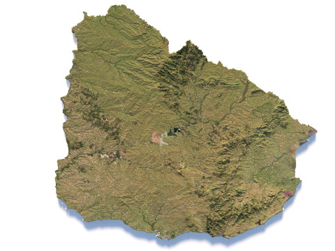 Uruguay terrain map Modèle 3D