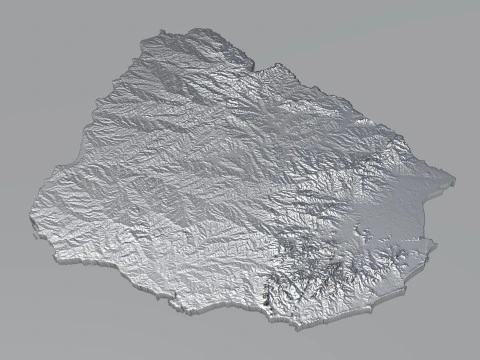 Uruguay terrain map 3D Model