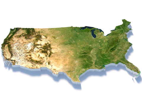 USA terrain map 3D Model