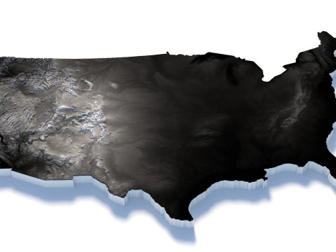 USA terrain map 3D Model