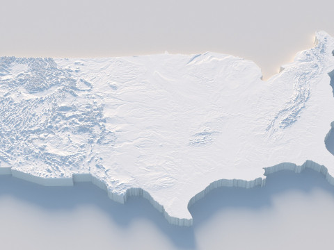 USA terrain map 3D Модель