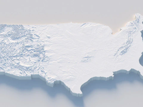 USA terrain map 3D Model