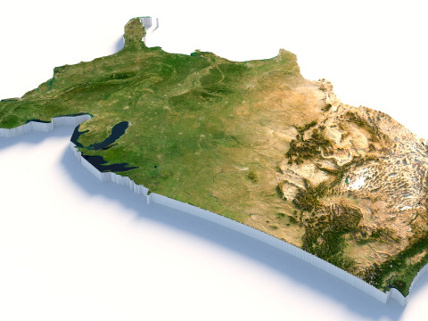 USA terrain map 3D Модель