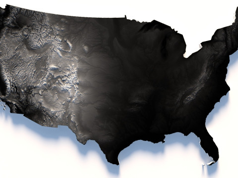 USA terrain map 3D Модель