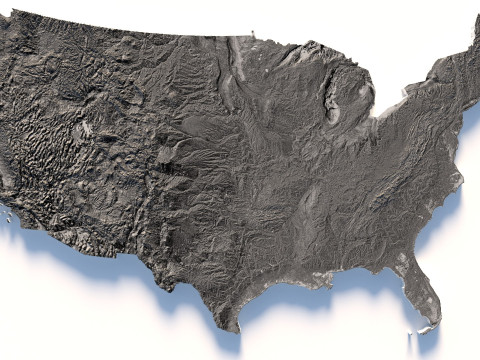 USA terrain map 3D Модель