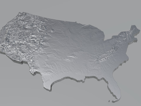 USA terrain map 3D Модель