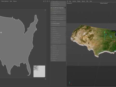 USA terrain map 3D Модель