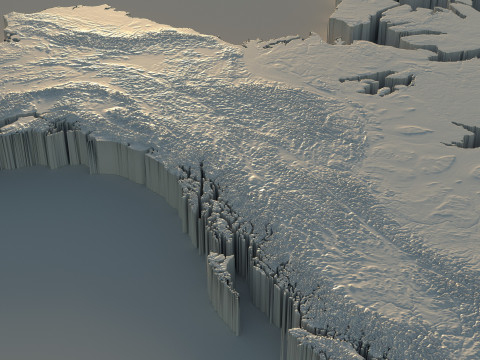 Usa Canada Mexico terrain map 3D Модель