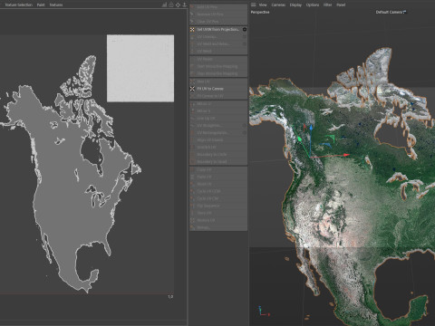 Usa Canada Mexico terrain map 3D Модель
