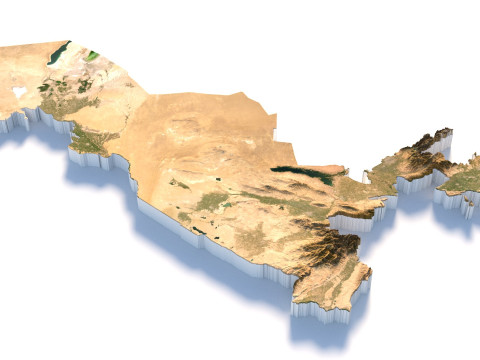 Uzbekistan terrain map 3D Model