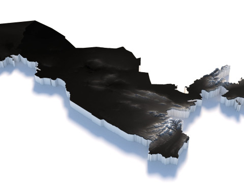 Uzbekistan terrain map 3D Model