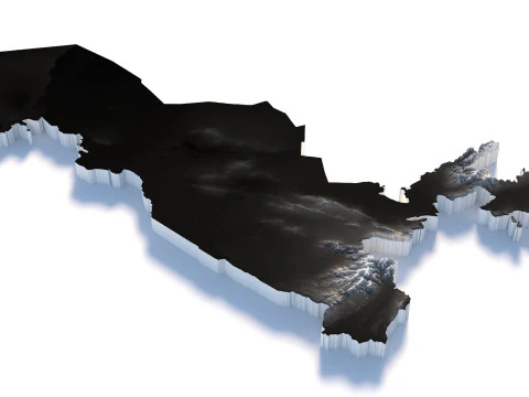 Uzbekistan terrain map 3D Model